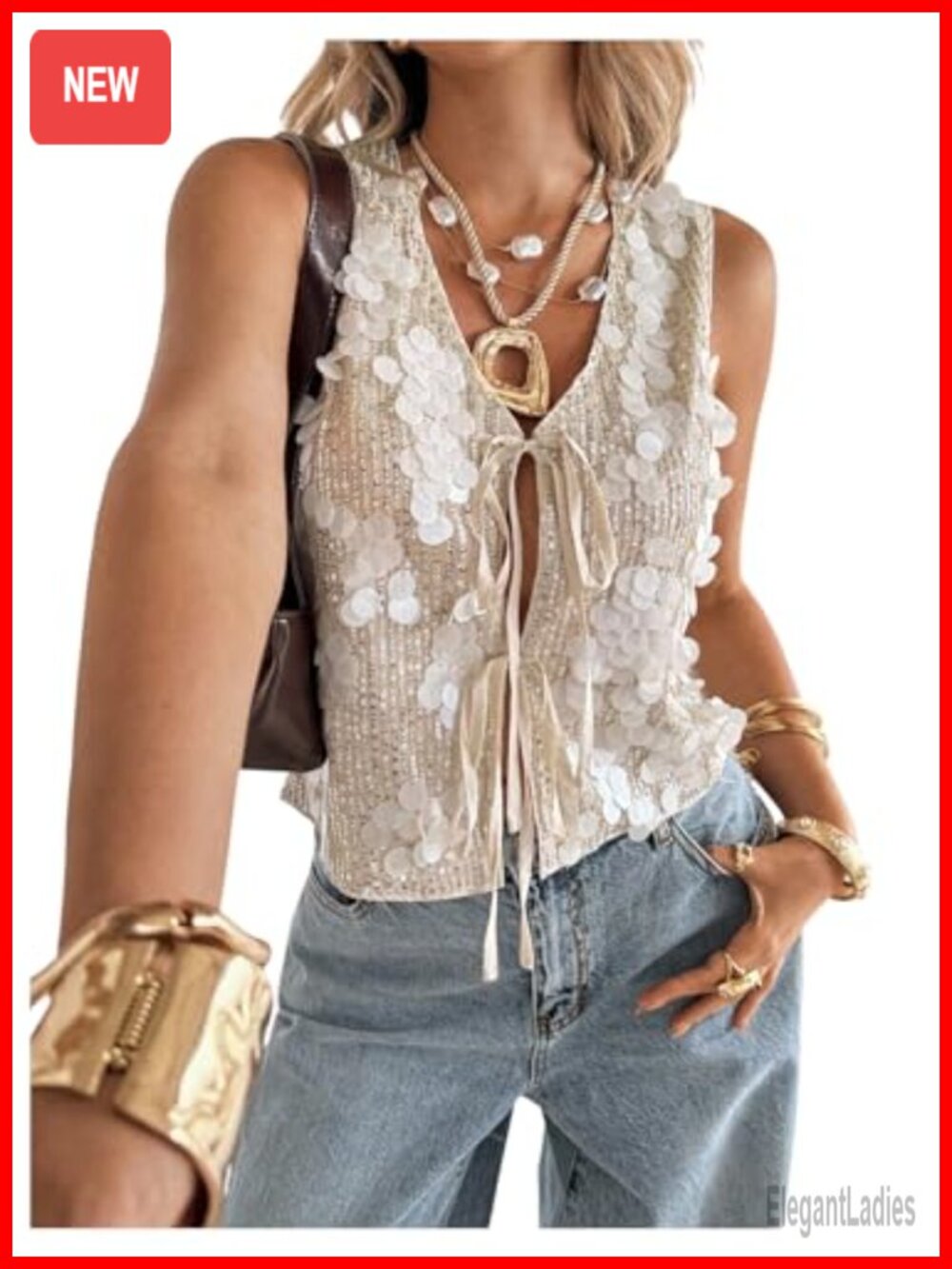 Sequin Sparkly Vest Top